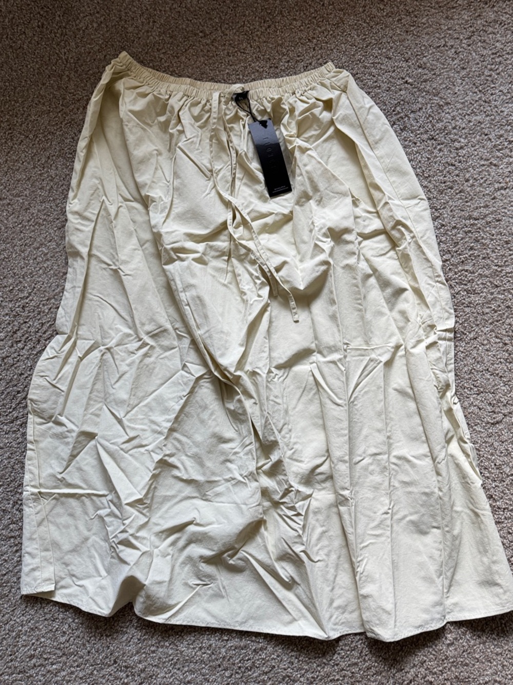 Lioness Cream Maxi Skirt with Drawstring Waist